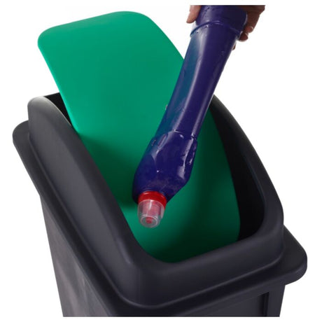 Set Of 3 Plastic Recycling Bins With 3 Lid Types