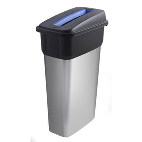 Slim Recycling Bin With Blue Slot Lid