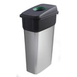 Slim Recycling Bin With Green Hole Lid
