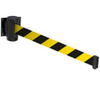 Wall Mounted Barriers With Black & Yellow Chevron Belt