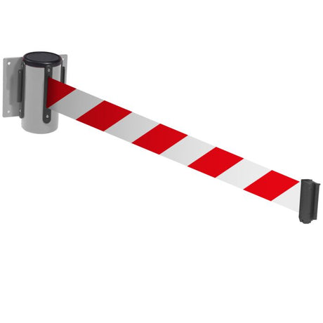 Wall Mounted Barriers With Red & White Chevron Belt