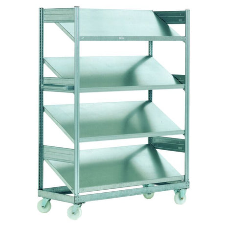 Inclined Mobile Shelving With Container Options