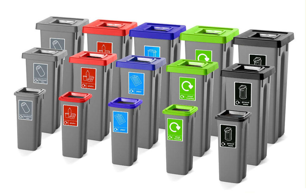 Recycling Bins With Coloured Lids