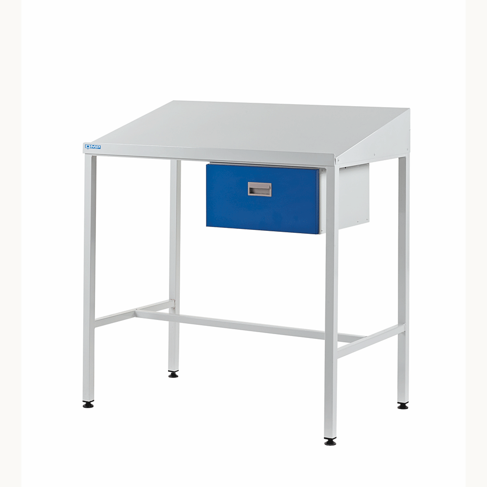 Sloping Top Workstation With Single Drawer
